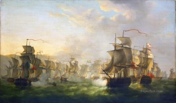 Warship Painting - The Dutch and English fleets meet on the way to Boulogne Martinus Schouman 1806 Naval Battles